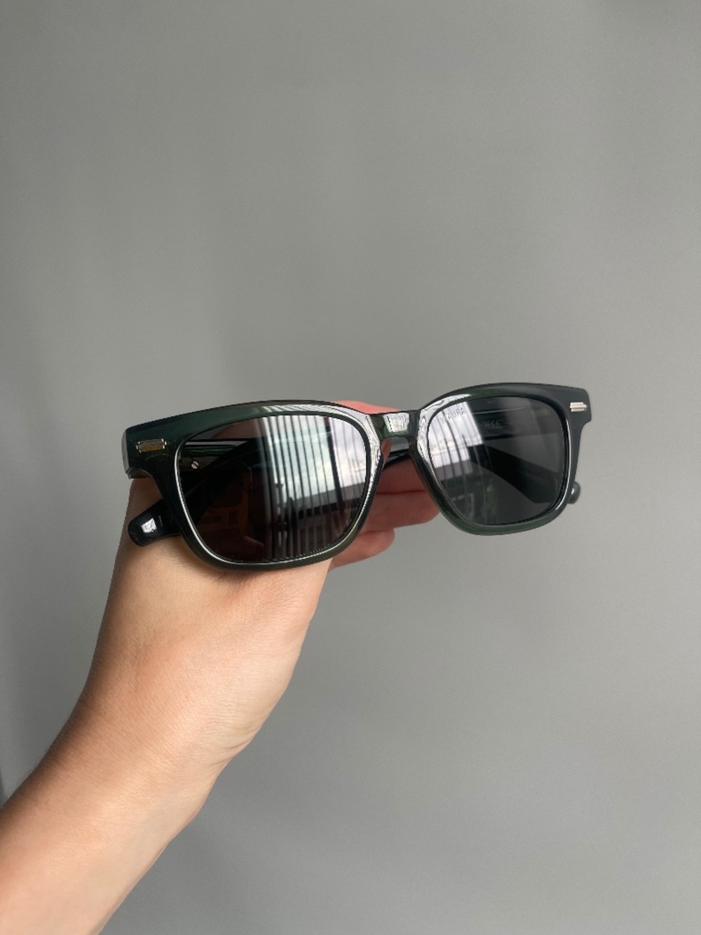 KIAURA Dark Green Designer Style Sunglasses